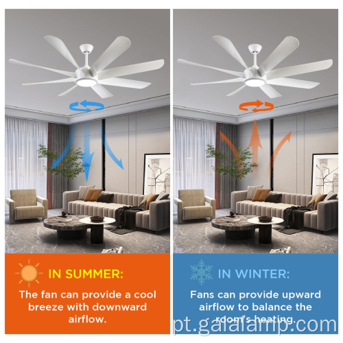 Fã de teto moderno grande de 60 polegadas com luz